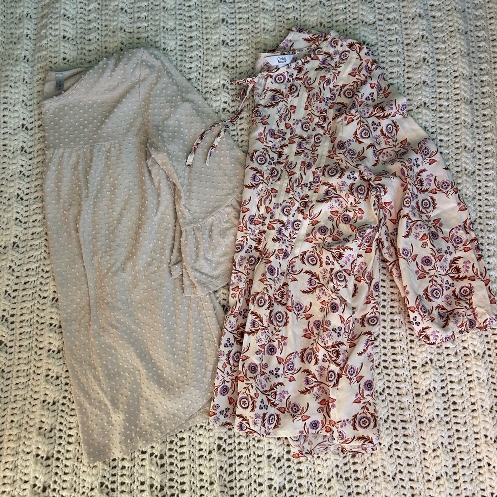 Bundle of 2 | Acting Pro and Croft & Borrow Cream Colored Blouses | Size Small